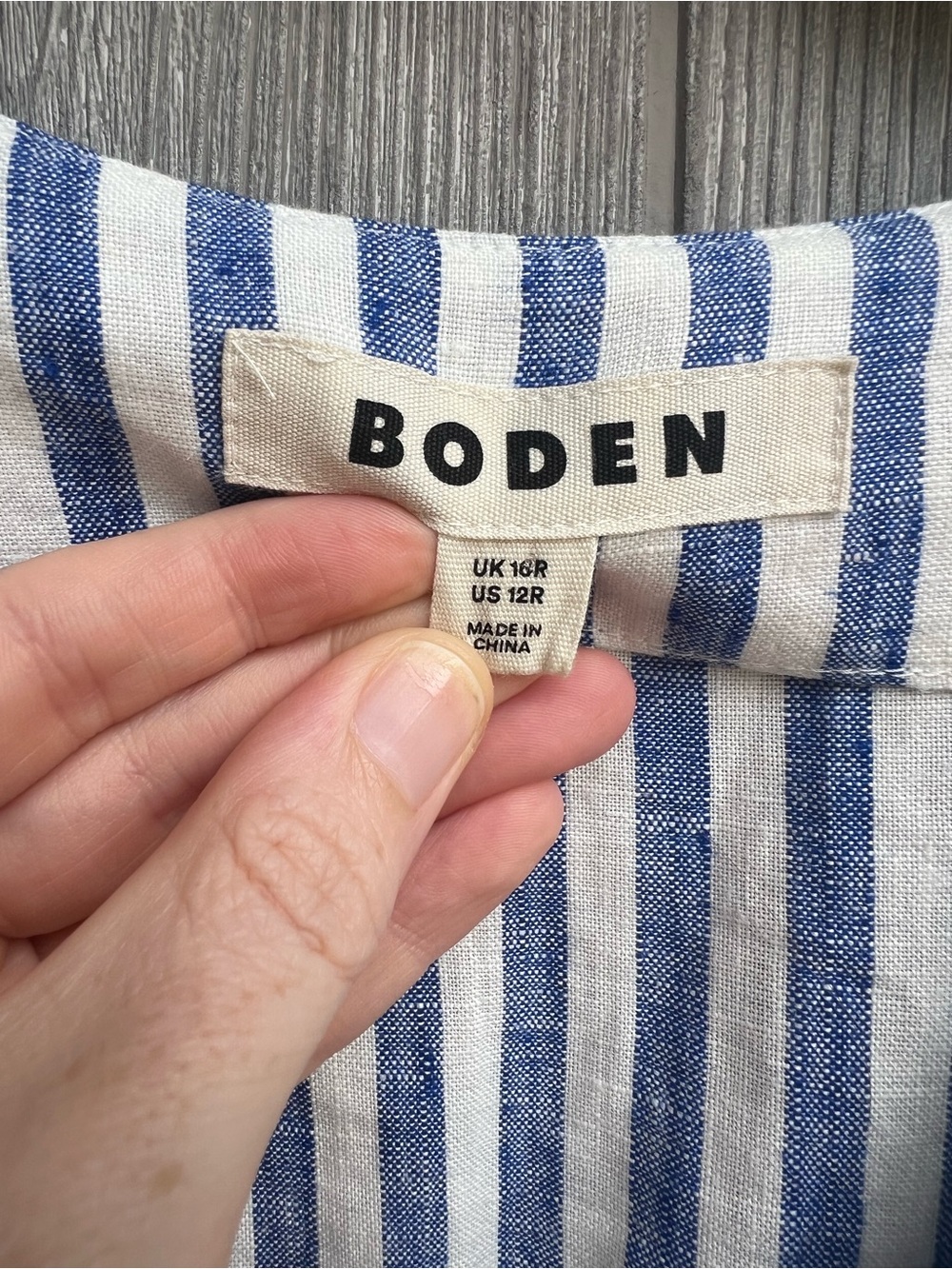 Like New Biden Eve Linen Midi Dress Surf The Web Stripe Size 12 - Picture 4 of 6
